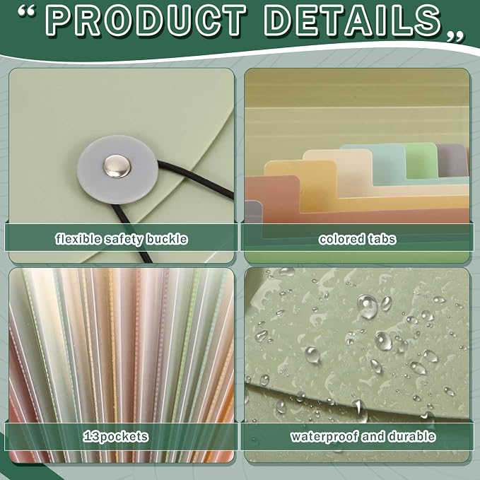 Harloon 2 Pack 13 Pockets Expanding File Folder and Cover Folder - Image 3