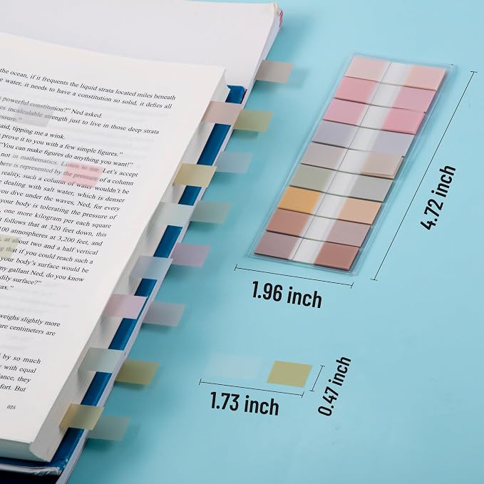 Golcellia Sticky Notes Tabs 900 Pieces Transparent Sticky Tabs, 0.47 Inch Index - Image 2