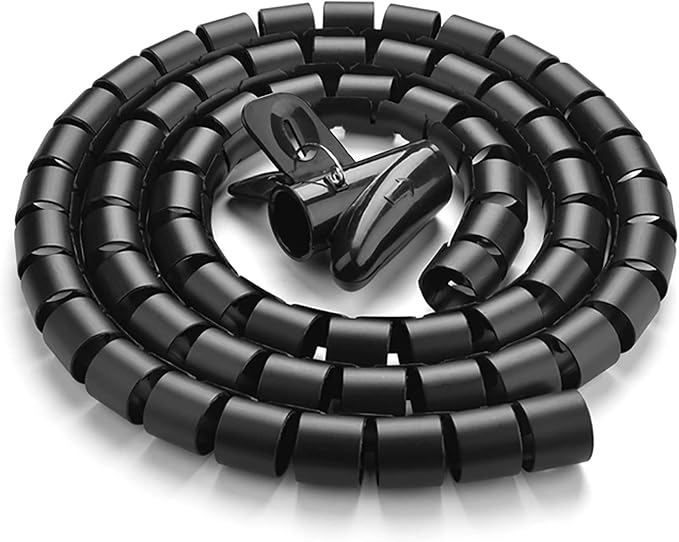 10FT Cable Management Sleeve Cord Bundler 0.8" Diameter w/Zip Clip Zipper Wire by RELIANCER