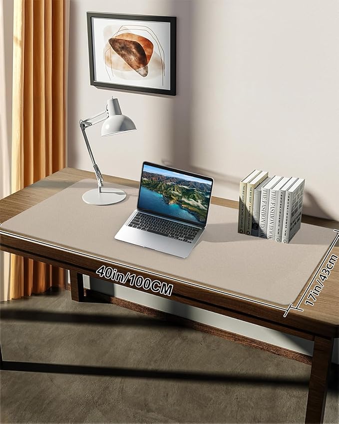 Leather Desk Pad Protector, Large Desk Mat, Mouse Pad, Non-Slip PU Leather Desk - Image 7