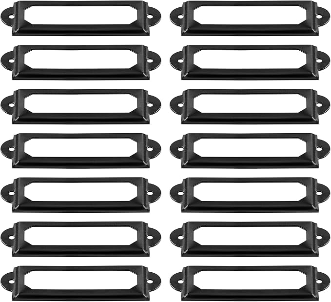 60pcs Metal Label Holder, File Drawer Label Frames Holder, Screw Cabinet by suiwotin