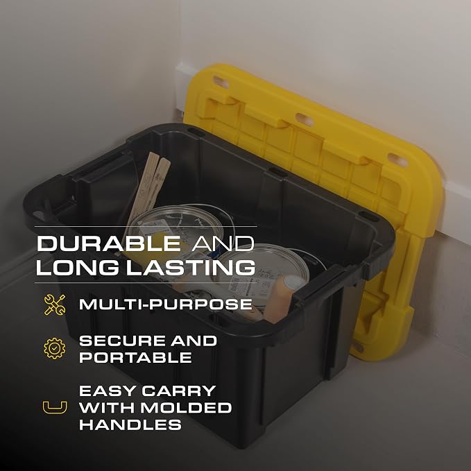 CX BLACK & YELLOW 12-Gallon Heavy Duty Storage Bins - Image 4