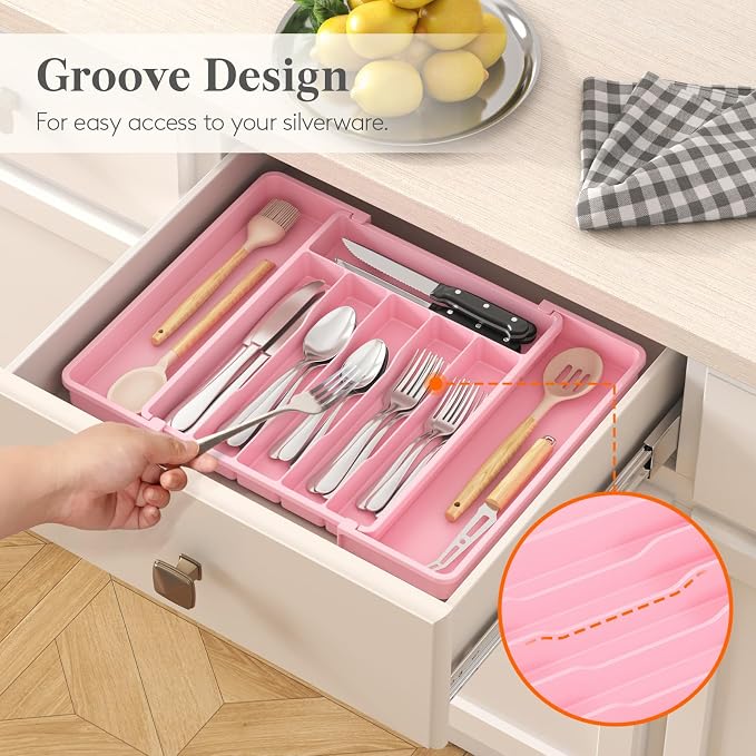 Lifewit Silverware Drawer Organizer, Expandable Utensil Tray - Image 8