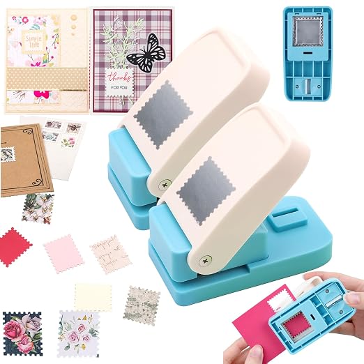 BAOFALI 2PCS Stamp Puncher 1inch Square Postage Stamp Punch |Stamp Hole by BAOFALI