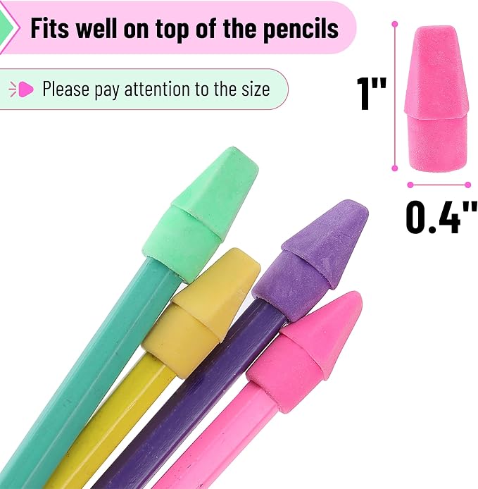 Mr. Pen- Pencil Erasers Toppers, 500 Pack, Vibrant Colors | Erasers - Image 3