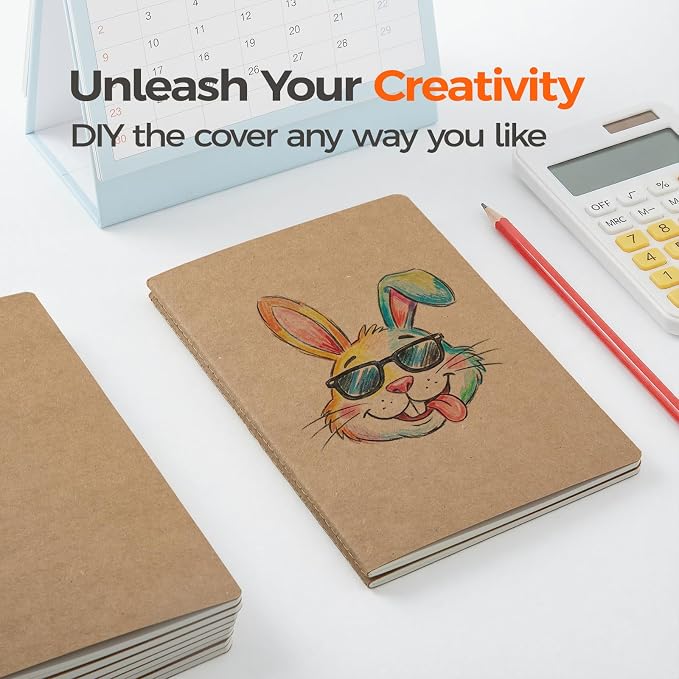 30 Pack Kraft Notebooks Bulk A5, 60 Pages Lined Ruled Journals, 8.3x5.5 Inches - Image 5