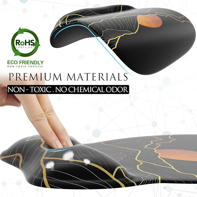 MROCO Ergonomic Mouse Pad with Gel Wrist Rest, 9.4 x 8.1 in, Gel Wrist Comfort - Image 5