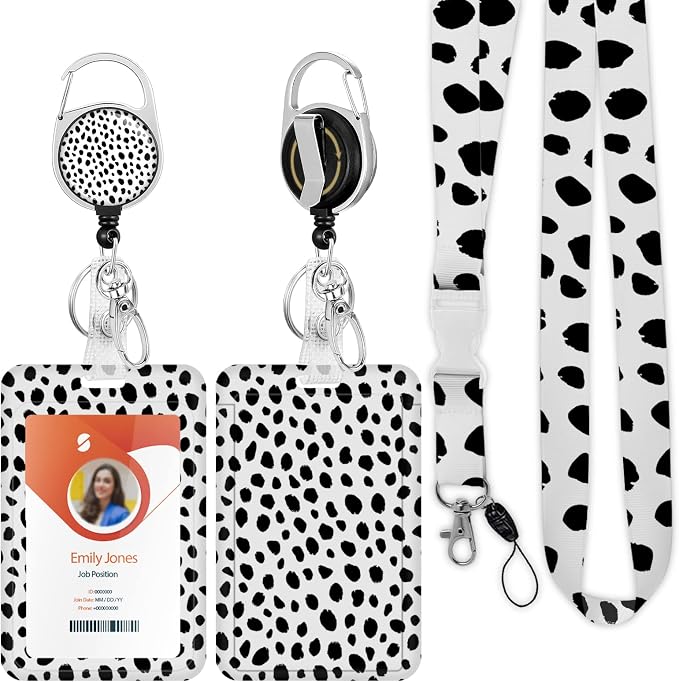 ID Badge Holder with Lanyard, Retractable ID Badge Card Holders Detachable Neck by Boutilon