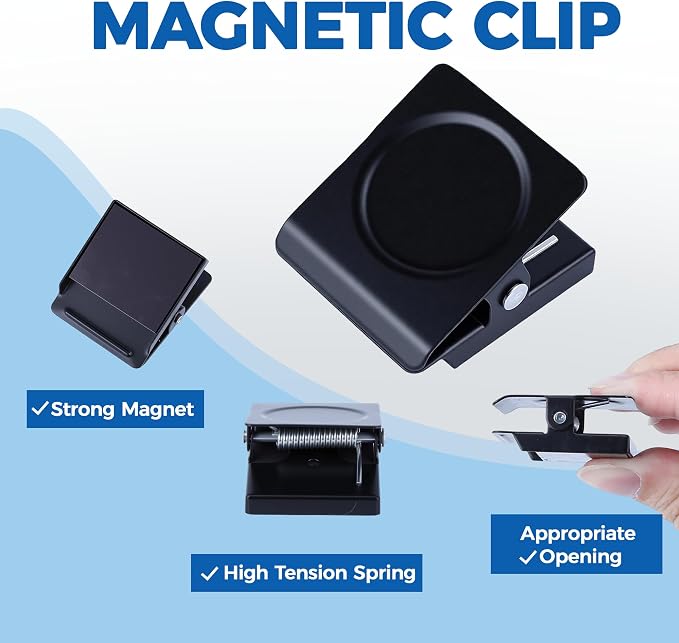 Magnetic Clips 1.5 inch, 12 Pack Heavy Duty Magnet Metal Clips - Image 4