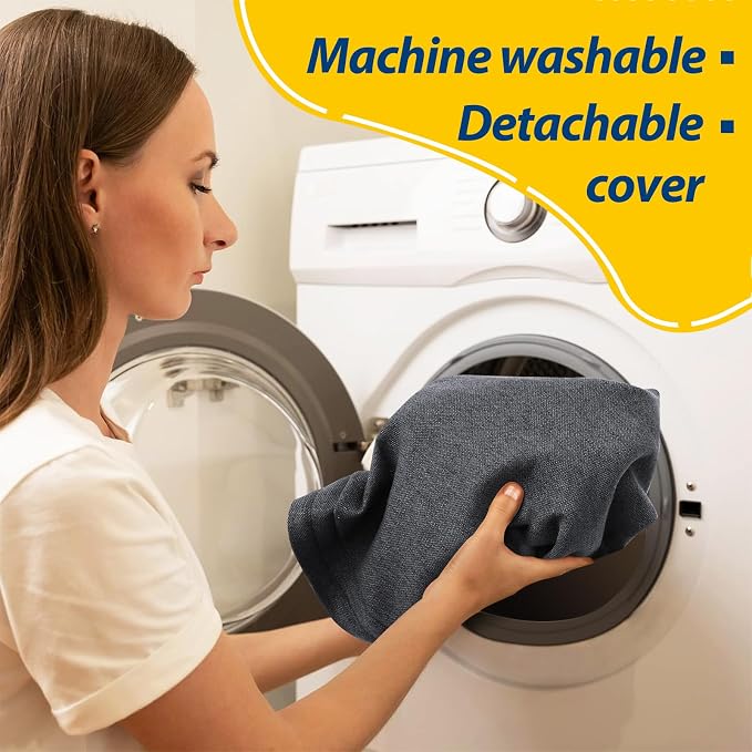 AAAAAcessories D-Shaped Chair Cushions, Machine-Washable Cover, Dark Grey - Image 4