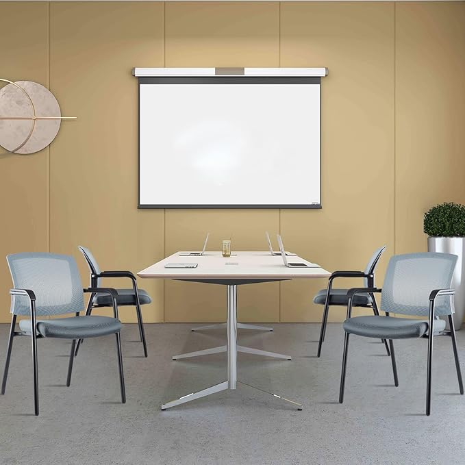 CLATINA Office Reception Guest Chair Mesh Back Stacking with Ergonomic Lumbar Support and Thickened Seat Cushion for Waiting Conference Room Gray 2 Pack-DeskLoop Office
