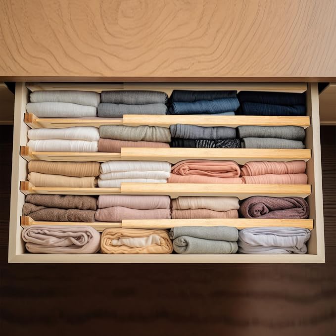 Fabsome Dresser Drawer Organizers 6 Pack, 4.65'' High Adjustable from 17-22‘’ - Image 8