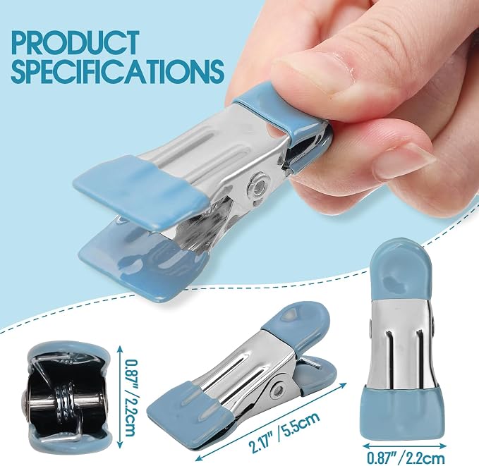 Clothes Pins Heavy Duty, 30 Pack, 2.17 Inch Metal Chip Clips, Bag Clips - Image 7