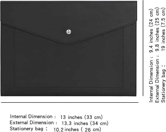 Wason A4 Document File PU Leather - Image 2
