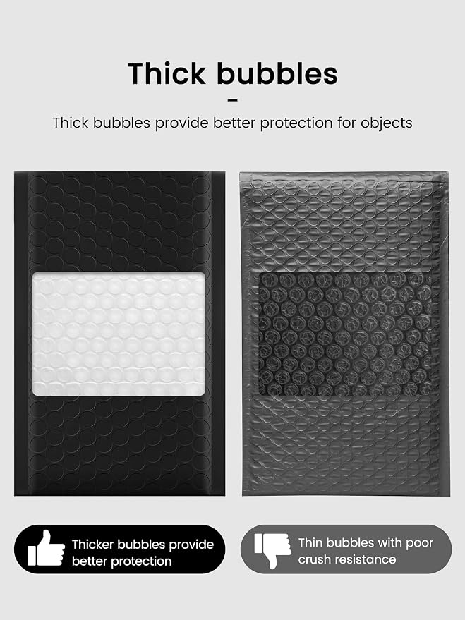 GSSUSA Black Bubble Mailers 4x7 Small Padded Envelopes 4000 Pack, Strong - Image 5