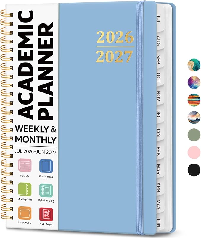 Academic Planner 2026-2027, Weekly and Monthly Calendar Planner Book, July 2026 by JEJEGO