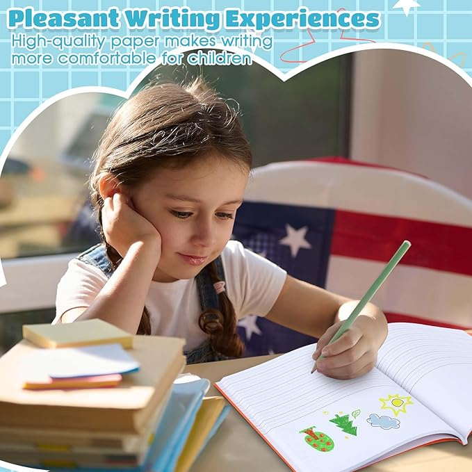 Henoyso 48 Pcs 120 Pages Primary Composition Notebooks K-2 9 3/4 x 7 1/2 Inch Journals Primary Journals Blank Books for Kids to Write Stories Kindergarten (Colorful)-DeskLoop Office