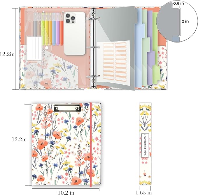 3 Ring 1 Inch Binder Organizer, KLLVE Three Ring Binders - Image 6