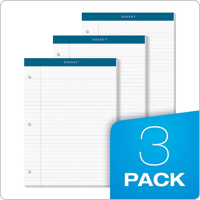 TOPS Docket Writing Pads, 8-1/2" x 11-3/4", Legal Rule, 3-Hole Punched - Image 7