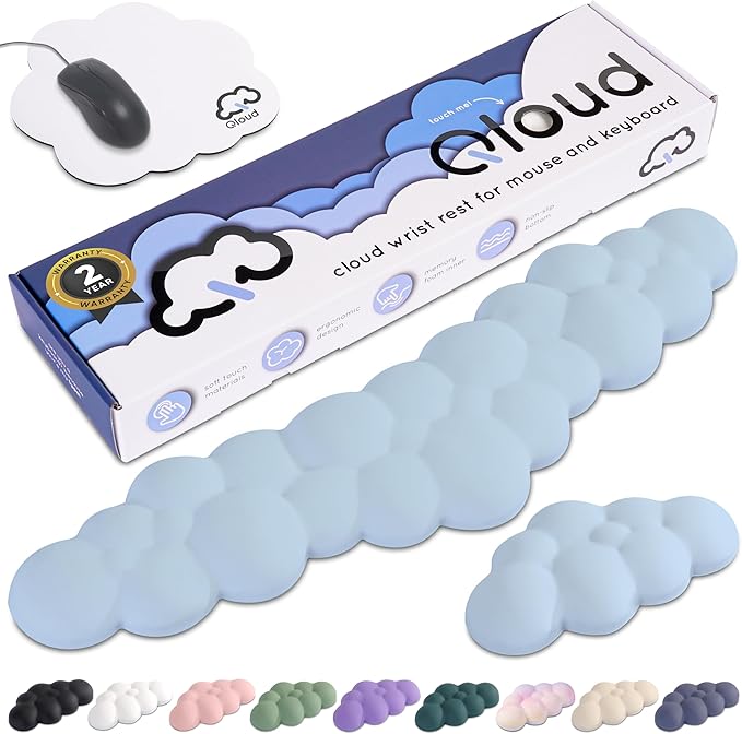 Blue Cloud Keyboard Wrist Rest – Create-ables Qloud Blue Wrist Rest by Create-ables
