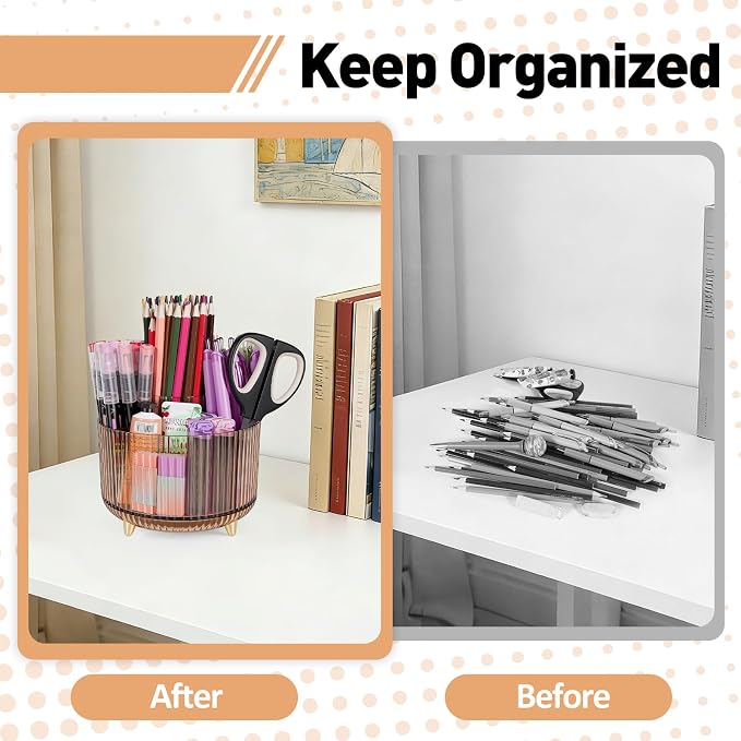 360 Rotating Pen Pencil Holder for Desk, Pen Organizer - Image 4