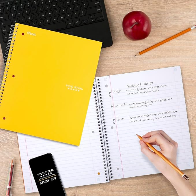 Five Star Spiral Notebook, 3 Subject, Wide Ruled, 150 Sheets | 10-1/2" x 8" - Image 7