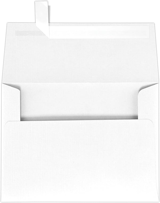LUXPaper A7 Invitation Envelopes | Peel & Press | 5 1/4" x 7 1/4" | White Linen by LUXPaper