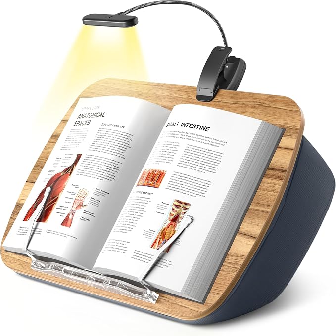 ERGONOV Book Pillow Stand with 6500K Reading Light, Hands Free Book Holder by ERGONOV