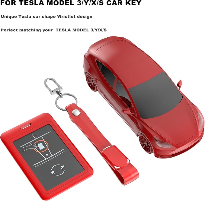 Key Card Holder for Tesla Card Key Holder Protective Cover Keychain for Model 3 - Image 7