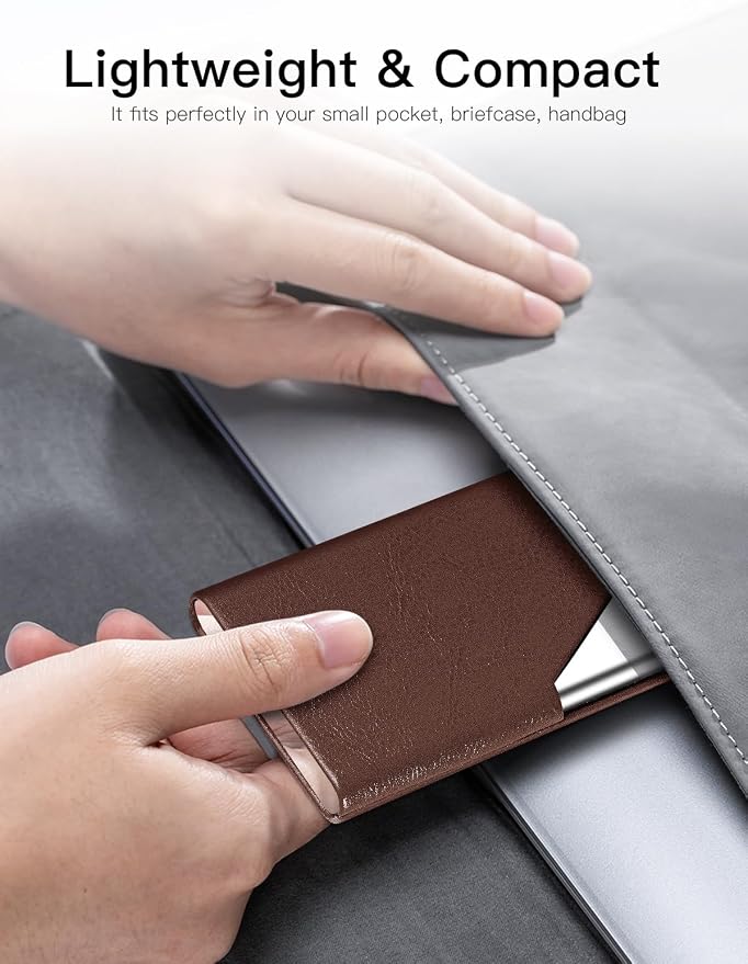 Padike Business Card Holder, Upgraded Leather Business Card Case Pocket Card - Image 6