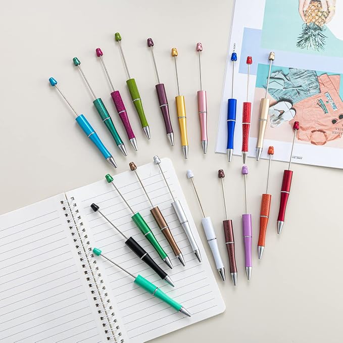 PASISIBICK 20 Colors Plastic Beadable Pens, 20 Pieces - Image 7