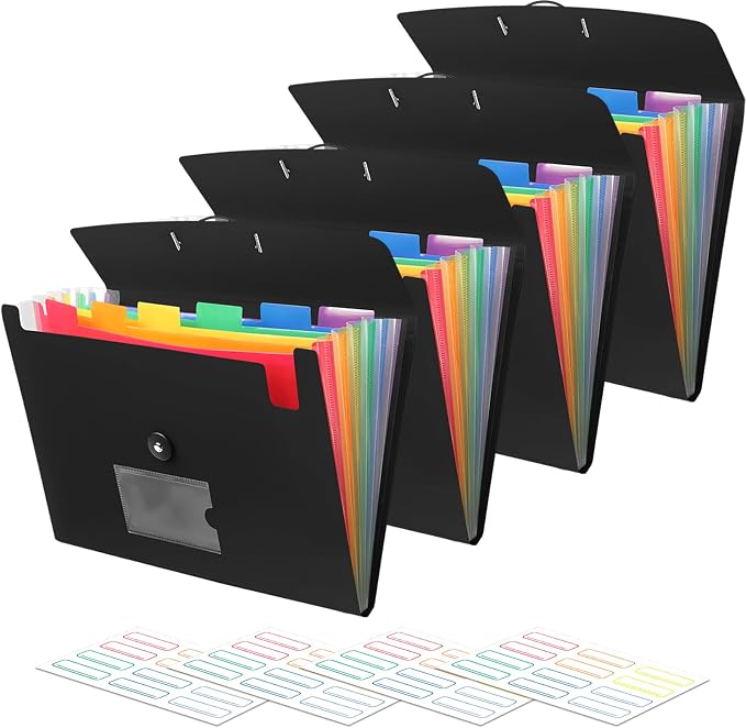 Accordian File Organizer 7 Pocket Expanding File Folder by RIEJIN