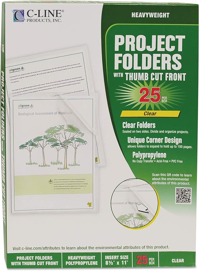 C-Line Project Folders, 8-1/2 x 11 Inches, 35 per Box by C-Line