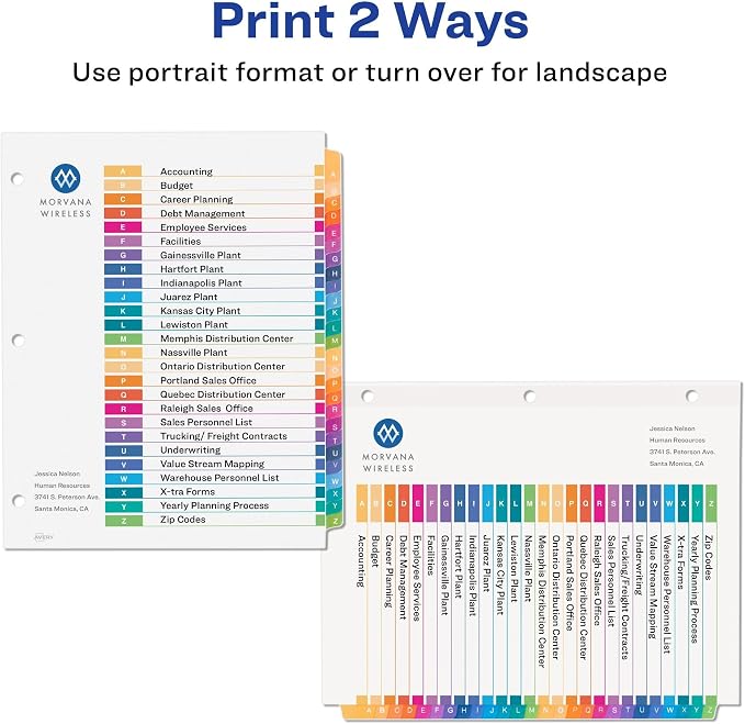 Avery A-Z Dividers for 3 Ring Binders, 26 Tabs per Set, Customizable Table of - Image 4