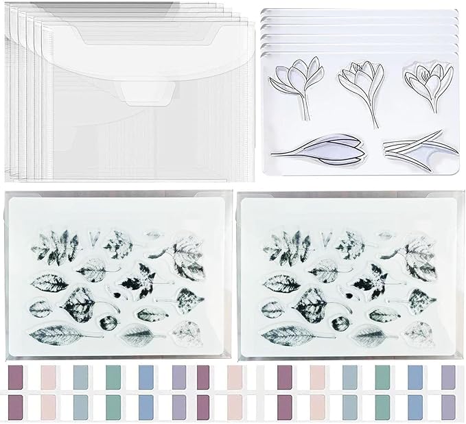 BROTOSPAC 48 PCS Clear Stamps Storage Panels, Resealable Die Cut Storage Bag by BROTOSPAC