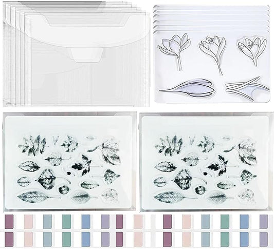BROTOSPAC 24 PCS Clear Stamps Storage Panels, Resealable Die Cut Storage Bag by BROTOSPAC