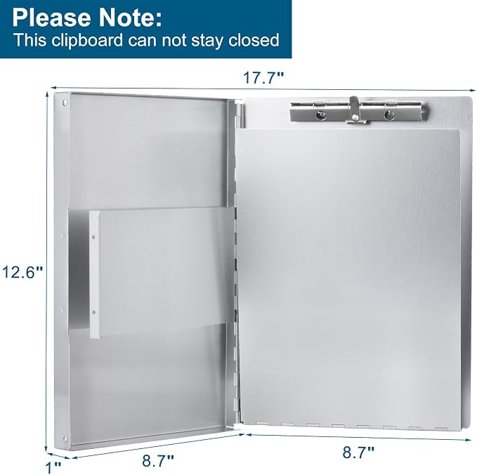 ZCZN Aluminum Clipboard with Storage and Clip Recycled, 2 Pack Clipboard Folders - Image 2