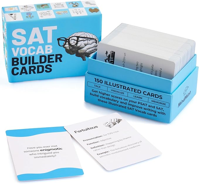 SAT Vocabulary Builder Flash Cards & Study Guide 2026 – 150 Visual Learning by MindMint