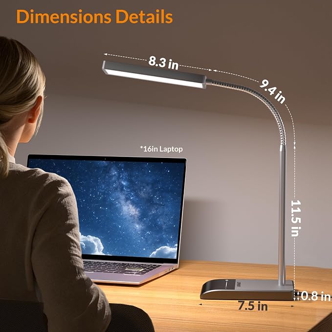 LEPOWER Desk Lamp, 800LM LED for Home Office, True Eye-Caring for Reading | 50 - Image 8