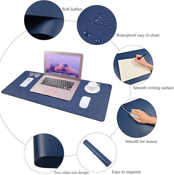 Desk Pad for Office Home 31" x 13", PU Leather Waterproof Large Desk Writing - Image 6