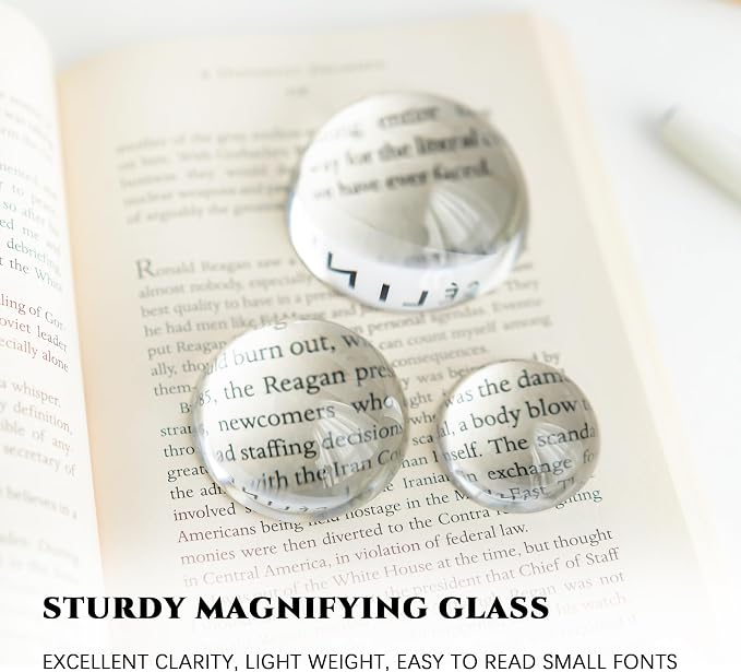 3pcs Clear Crystal Dome Magnifier Glass Paperweights - Image 4