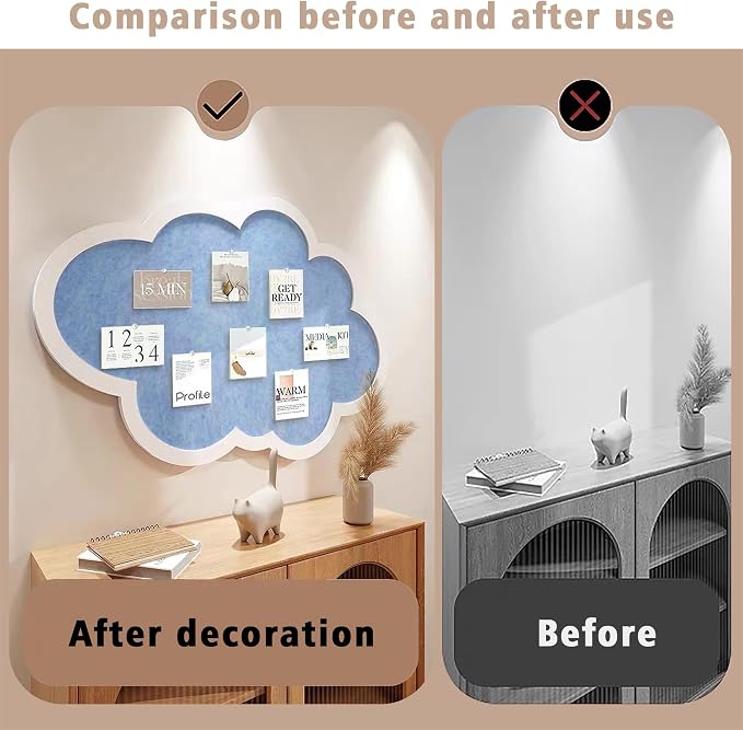 Cute Cloud Felt Board for Wall 24x16, Foldable Vision Board & Photo Display - Image 7