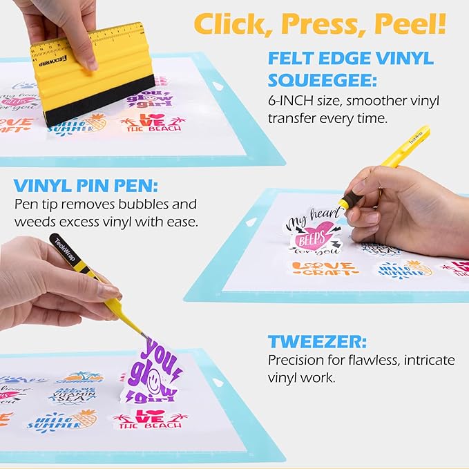 TECKWRAP Laminating Sheets Sticker Paper Laminate Sheets for Photo Paper Inkjet Printable Vinyl Squeegee Tools A4 30PCS Clear Overlay Transfer Paper, Matte Lamination Sheets, Holographic Stickers-DeskLoop Office