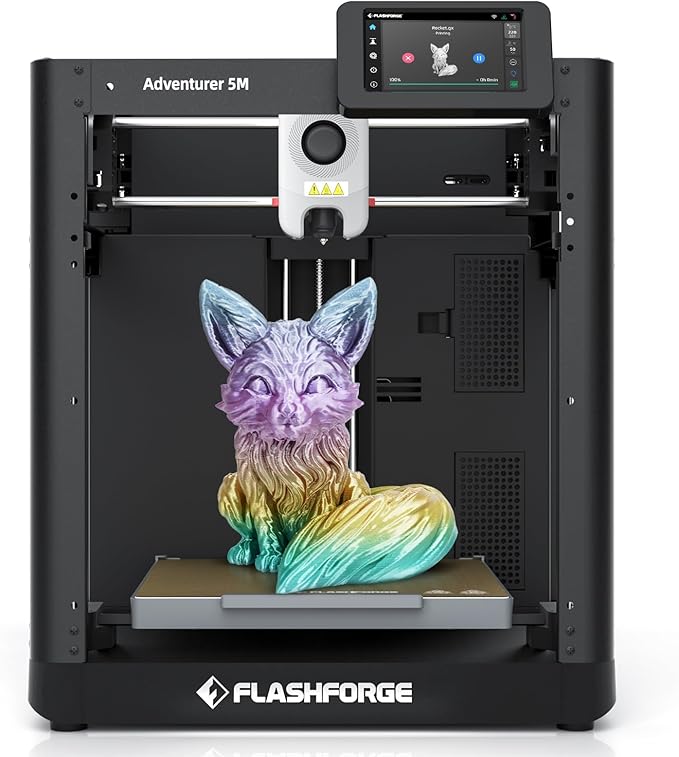 FLASHFORGE Adventurer 5M 3D Printer,600mm/s Max High-Speed FDM 3D Printers with Fully Auto Leveling, 280°C Direct Extruder with Quick Detachable Nozzle, Effective Cooling, Core XY Structure-DeskLoop Office