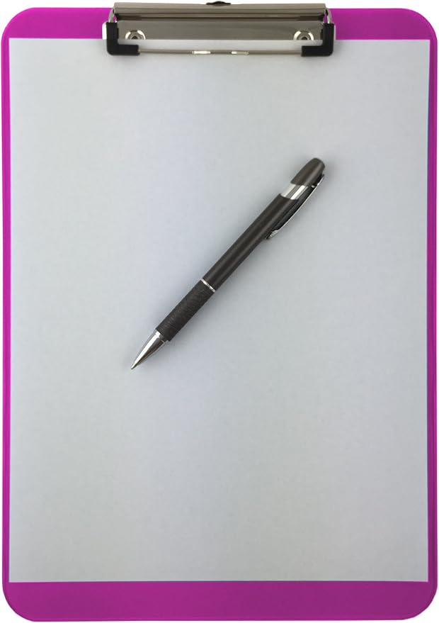 Trade Quest Plastic Clipboard Transparent Color Letter Size Low Profile Clip - Image 6
