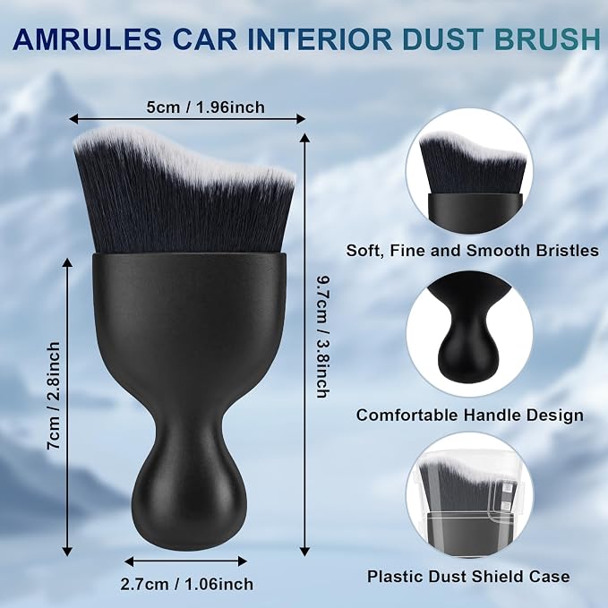 Amrules 2 PCS Car Interior Detailing Brush, Auto Car Dusting Brushes, Soft - Image 2