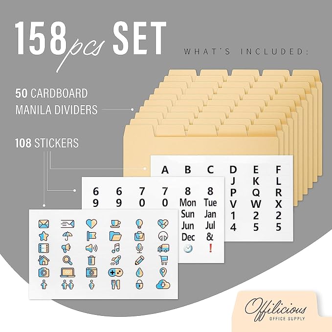 50 Heavyweight Manila Index Card Dividers 3x5 - Image 2