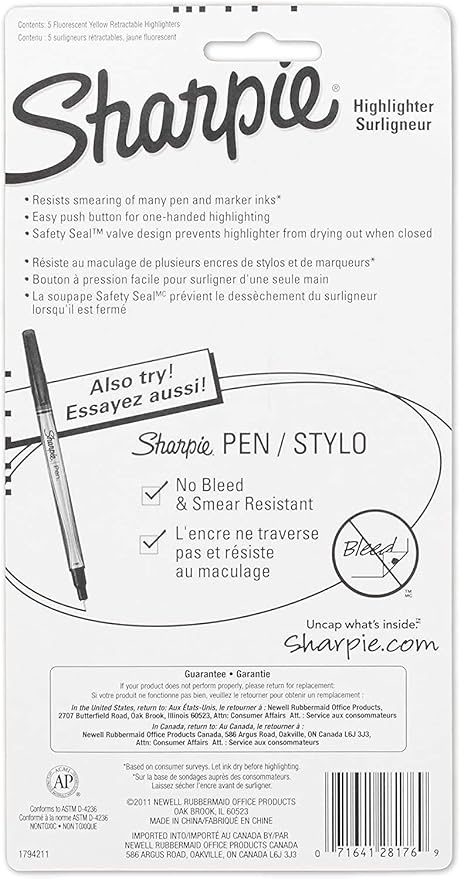 SHARPIE 1740822 Accent Retractable Highlighter, Chisel Tip, Fluorescent Yellow - Image 5