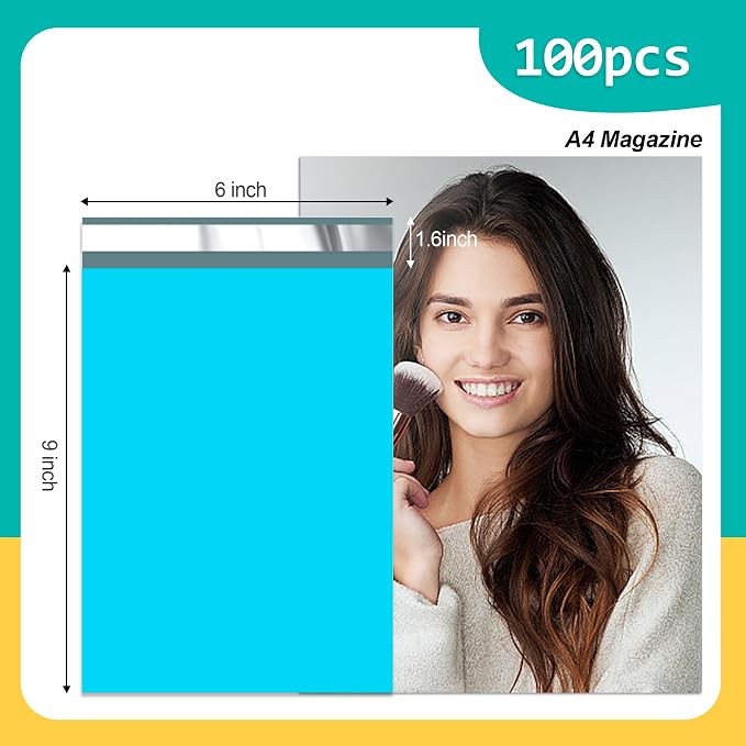 Poly Mailers 6x9 inch 100 Pcs, Waterproof and Tear-resistant Shipping Bags - Image 2