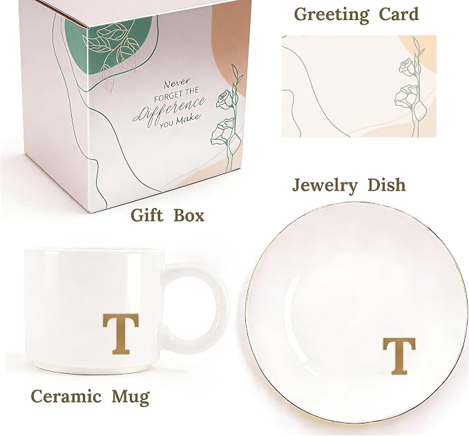 RainVibe Elegant Gift Set for Women – Personalized Monogram Ceramic Mug & - Image 2